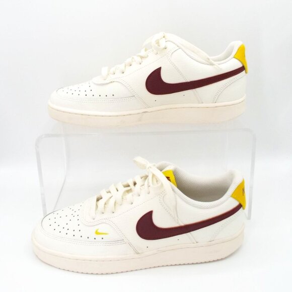 Nike Court Vision Low Sail Oxen Brown Yellow Leather Sneakers CD5434-117 - Picture 4 of 12